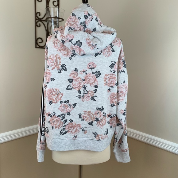 Calvin Klein Rose Spray Printed Cropped Hoodie - Picture 5 of 8